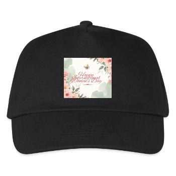 Frohes Aquarell zum Internationalen Frauentag - Kinder Basecap - Schwarz - Vorne