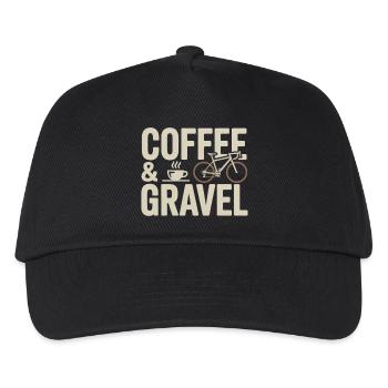 Coffee & Gravel – Gravel Bike Lifestyle Shirt - Kids’ Baseball Cap - black - Front