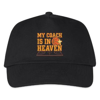 Mon entraîneur est au paradis dans le basket chrétien - Casquette de baseball Enfant - noir - Devant