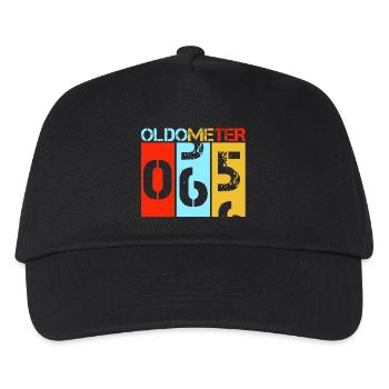 Oldometer 65. Geburtstag Retro Tacho Kunst - Kinder Basecap - Schwarz - Vorne