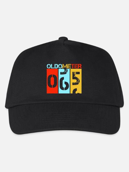 Oldometer 65. Geburtstag Retro Tacho Kunst - Kinder Basecap - Schwarz