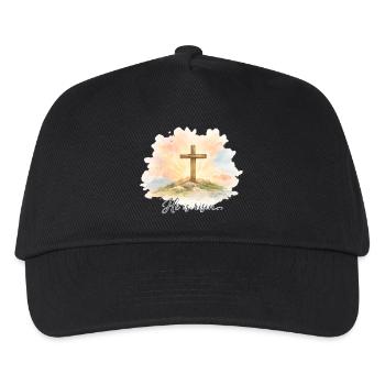 Auferstehung He is Risen Ostern Jesus - Kinder Basecap - Schwarz - Vorne