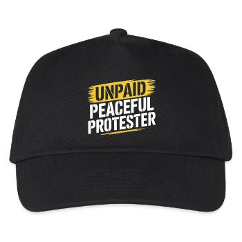 Unpaid Peaceful Protester Demo Spruch Aktivist - Kinder Basecap - Schwarz - Vorne