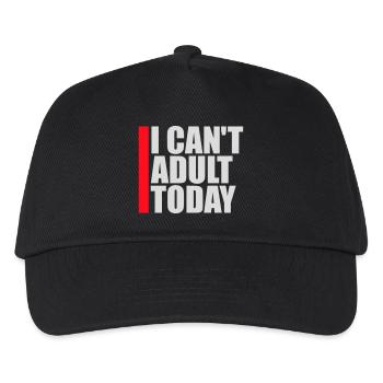I Can't Adult Today Funny Adult Saying Logo - Kids’ Baseball Cap - black - Front