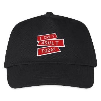 I Can't Adult Today Funny Adult Saying Logo - Kids’ Baseball Cap - black - Front