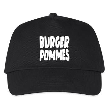 Burgerpommes Fast Food Liebe - Kinder Basecap - Schwarz - Vorne