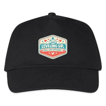 Level Up – Real Life Optional - Kinder Basecap - Schwarz - Vorne