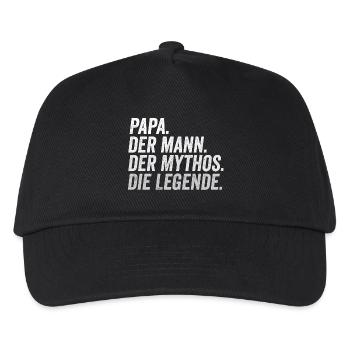 Papa Mann Mythos Legende - Kinder Basecap - Schwarz - Vorne