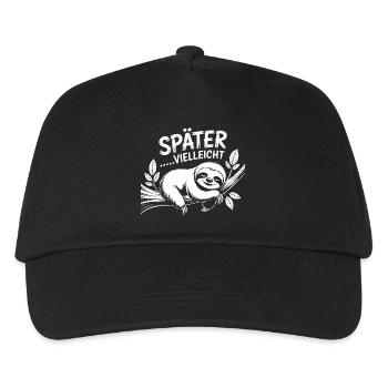 SpäterVielleicht Faultier Motiv - Kinder Basecap - Schwarz - Vorne