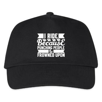 Ride because punching is not allowed - Kids’ Baseball Cap - black - Front