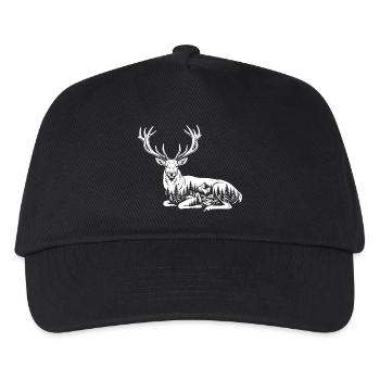 Hirsch - Kinder Basecap - Schwarz - Vorne