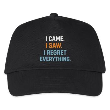 Je suis venu. J’ai vu. Je regrette tout. Introverti - Casquette de baseball Enfant - noir - Devant