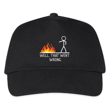 Well That Went Wrong Stick Figure Humor Jokes - Kids’ Baseball Cap - black - Front