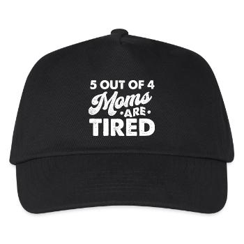5 Out Of 4 Moms Are Tired Funny Mom Humor - Kids’ Baseball Cap - black - Front