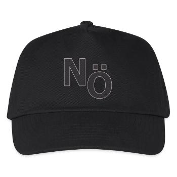 No – Minimal Typografie Statement - Kinder Basecap - Schwarz - Vorne