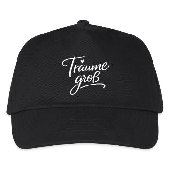 Träume Groß – Handlettering Script - Kinder Basecap - Schwarz - Vorne