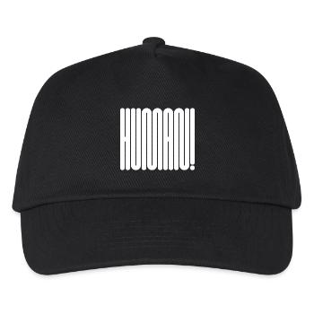 MENSCH! Fette geometrische Typografie-Aussage - Kinder Basecap - Schwarz - Vorne