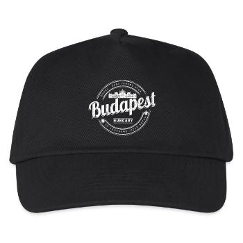 Budapest in Ungarn mit Parlament und Paprika - Kinder Basecap - Schwarz - Vorne