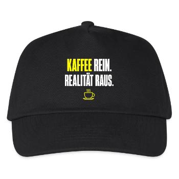 Kaffee Rein Realität Raus - Kinder Basecap - Schwarz - Vorne