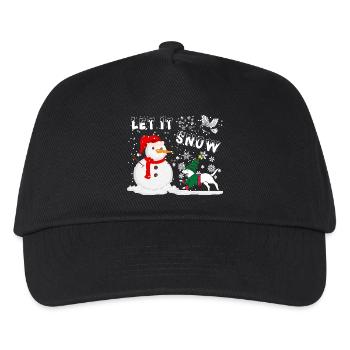Schneemann lass es schneien - Kinder Basecap - Schwarz - Vorne