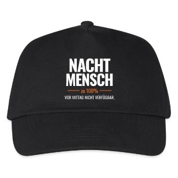 Nachtmensch – Vor Mittag nicht verfügbar - Kinder Basecap - Schwarz - Vorne