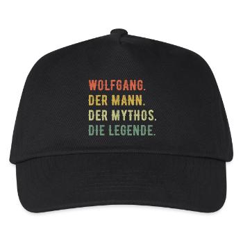 Wolfgang Vorname Der Mann Der Mythos Die Legende - Kinder Basecap - Schwarz - Vorne