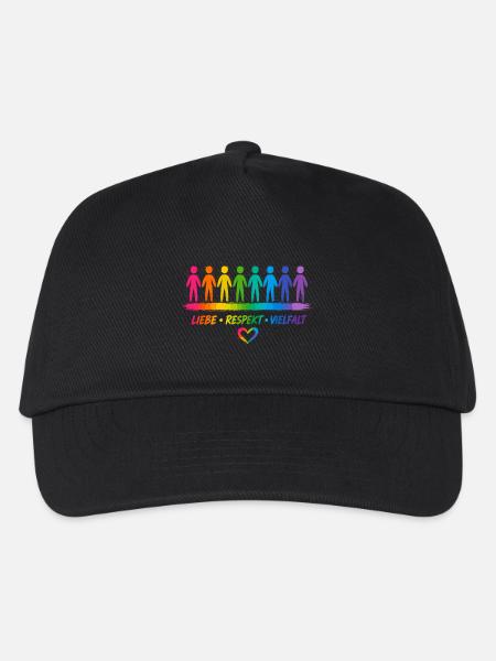Buntes Diversity & Pride Design - Kinder Basecap - Schwarz