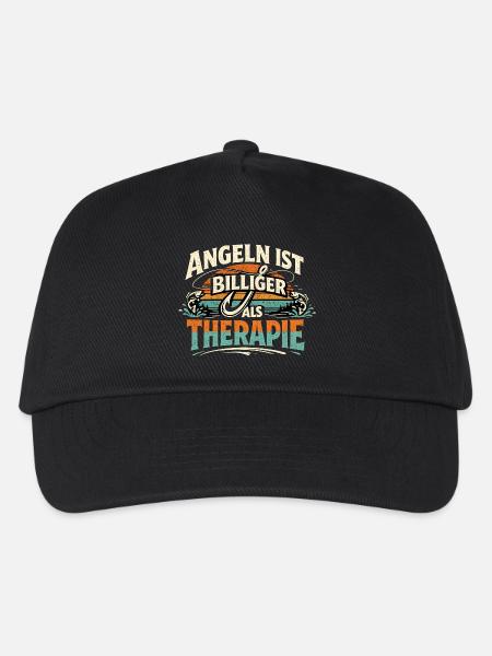 Angeln ist Therapie für die Seele - Kinder Basecap - Schwarz