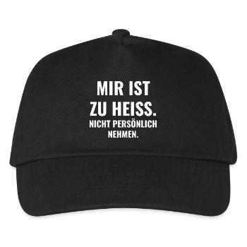 Mir ist zu heiß. Nicht persönlich nehmen. - Kinder Basecap - Schwarz - Vorne