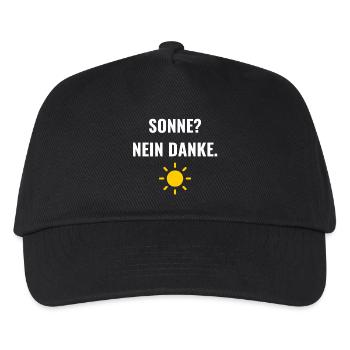 Sonne? Nein danke. - Kinder Basecap - Schwarz - Vorne