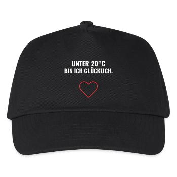 Unter 20°C bin ich glücklich. - Kinder Basecap - Schwarz - Vorne