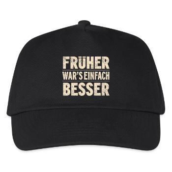 Retro Opa Geschenk: Früher war’s einfach besser - Kinder Basecap - Schwarz - Vorne