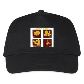 My Social Battery Funny Yellow Tulip Flower  - Kids’ Baseball Cap - black - Front
