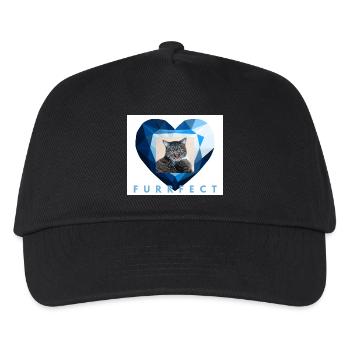 Furrfect Blue Diamond Heart Tabby Cat Aesthetic - Kids’ Baseball Cap - black - Front