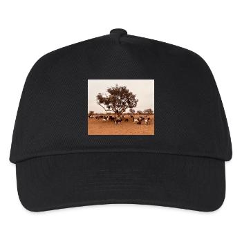 Ziegen unter einem Baum in der Savanne - Kinder Basecap - Schwarz - Vorne
