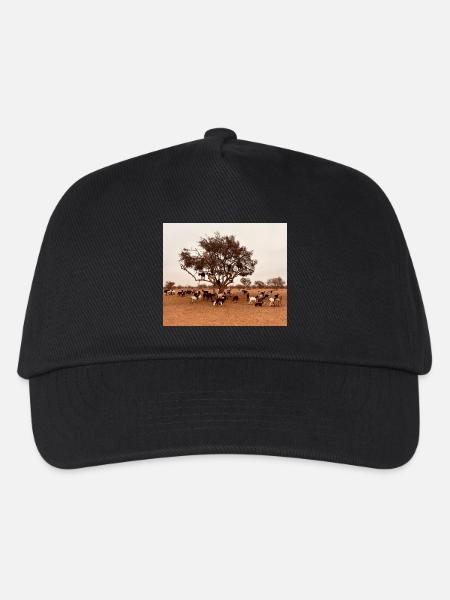 Ziegen unter einem Baum in der Savanne - Kinder Basecap - Schwarz