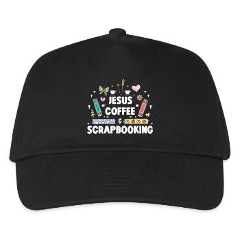 Jesus Kaffee Scrapbooking - Kinder Basecap - Schwarz - Vorne