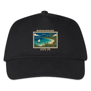 Madagaskar Nosy Be Vintage Reisemarke - Kinder Basecap - Schwarz - Vorne