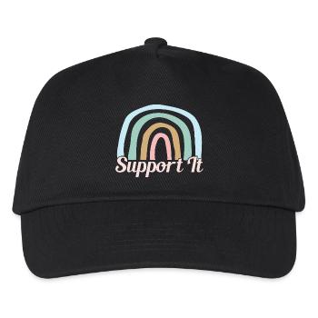 Social Worker Quote Support It Social Work - Kinder Basecap - Schwarz - Vorne