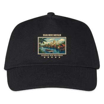 Brunei Bandar Seri Begawan Vintage Reisemarke - Kinder Basecap - Schwarz - Vorne