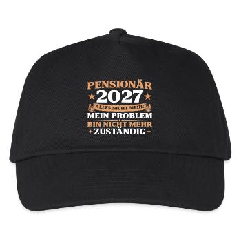 Pensionär 2027 Abschiedsgeschenk Beamter - Kinder Basecap - Schwarz - Vorne