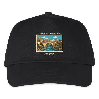 Bosnien und Herzegowina Mostar Vintage Reisemarke - Kinder Basecap - Schwarz - Vorne