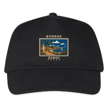 Zypern Paphos Vintage Reisemarke - Kinder Basecap - Schwarz - Vorne