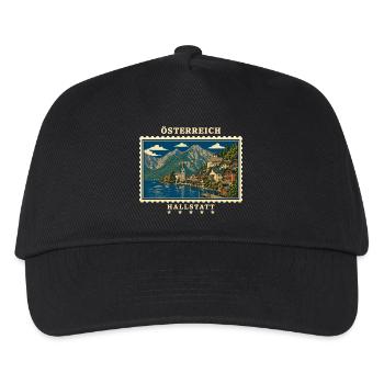 Österreich Hallstatt Vintage Reisemarke - Kinder Basecap - Schwarz - Vorne