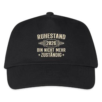 Ruhestand 2026 Abschied Kollege Rente - Kinder Basecap - Schwarz - Vorne