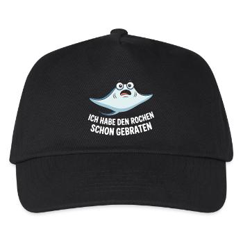 Rochen Schon Gebraten Stachelrochen Manta Rochen - Kinder Basecap - Schwarz - Vorne