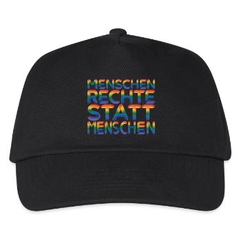 Menschenrechte Statement für Demokratie Fans - Kinder Basecap - Schwarz - Vorne