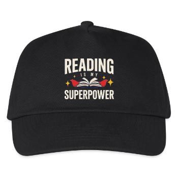 Reading Lover – Reading Is My Superpower - Kids’ Baseball Cap - black - Front
