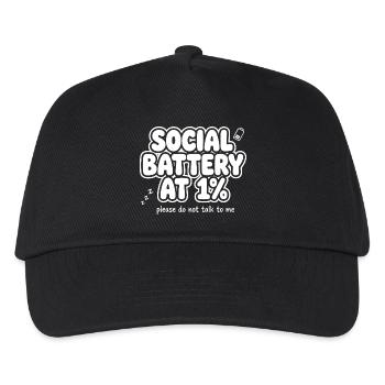 Social Battery at One Percent - Kids’ Baseball Cap - black - Front