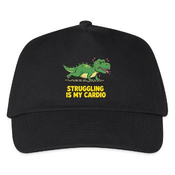 Dinosaurier hasst Cardio Training - Kinder Basecap - Schwarz - Vorne